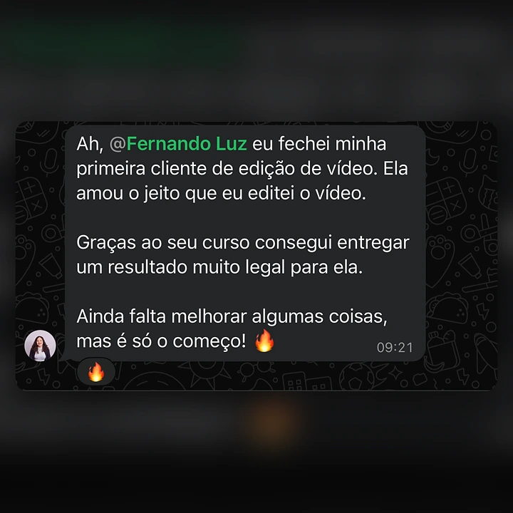 Mensagem de aluno