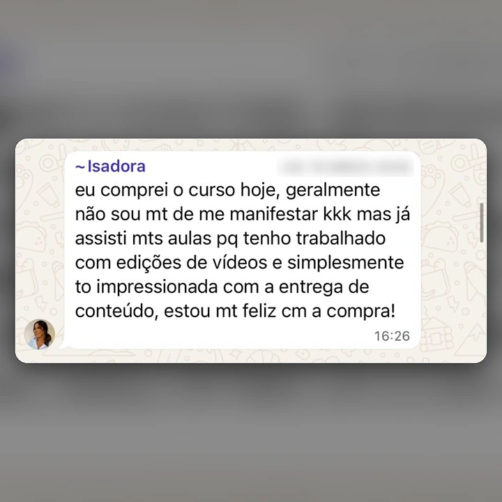 Mensagem de aluno